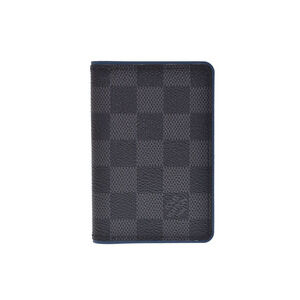 Louis Vuitton Graphite Black de Poche Blue Vertical Wallet